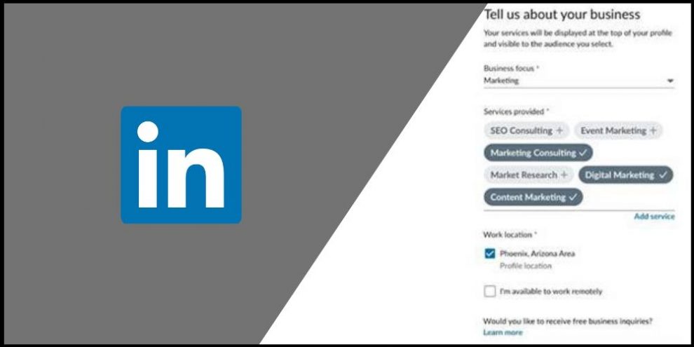 open linkedin business page